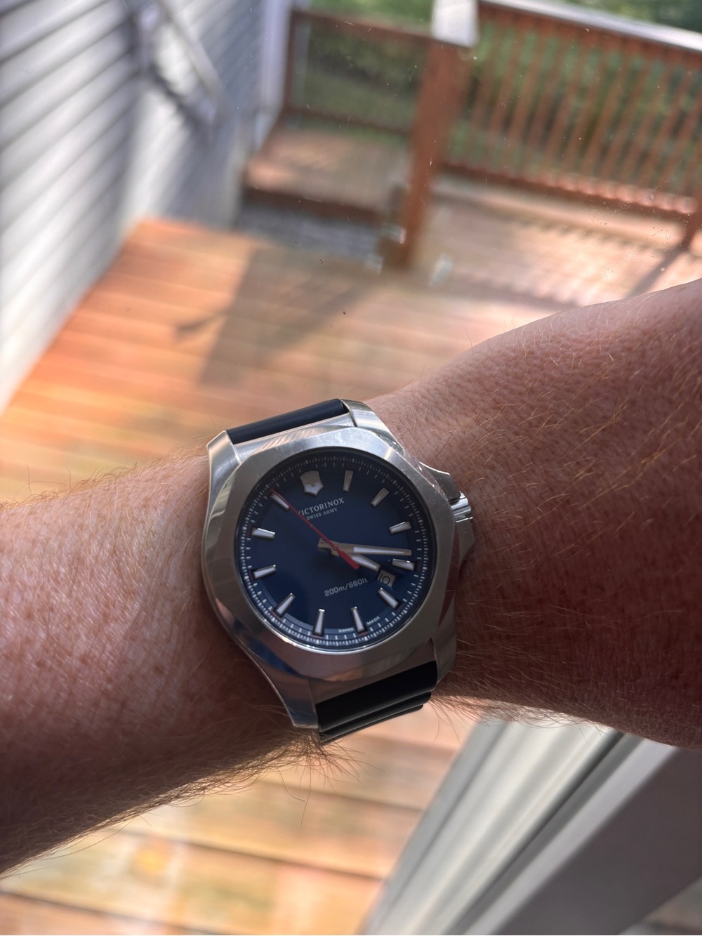Victorinox I.N.O.X. Watch with Blue Dial and Rubber Strap